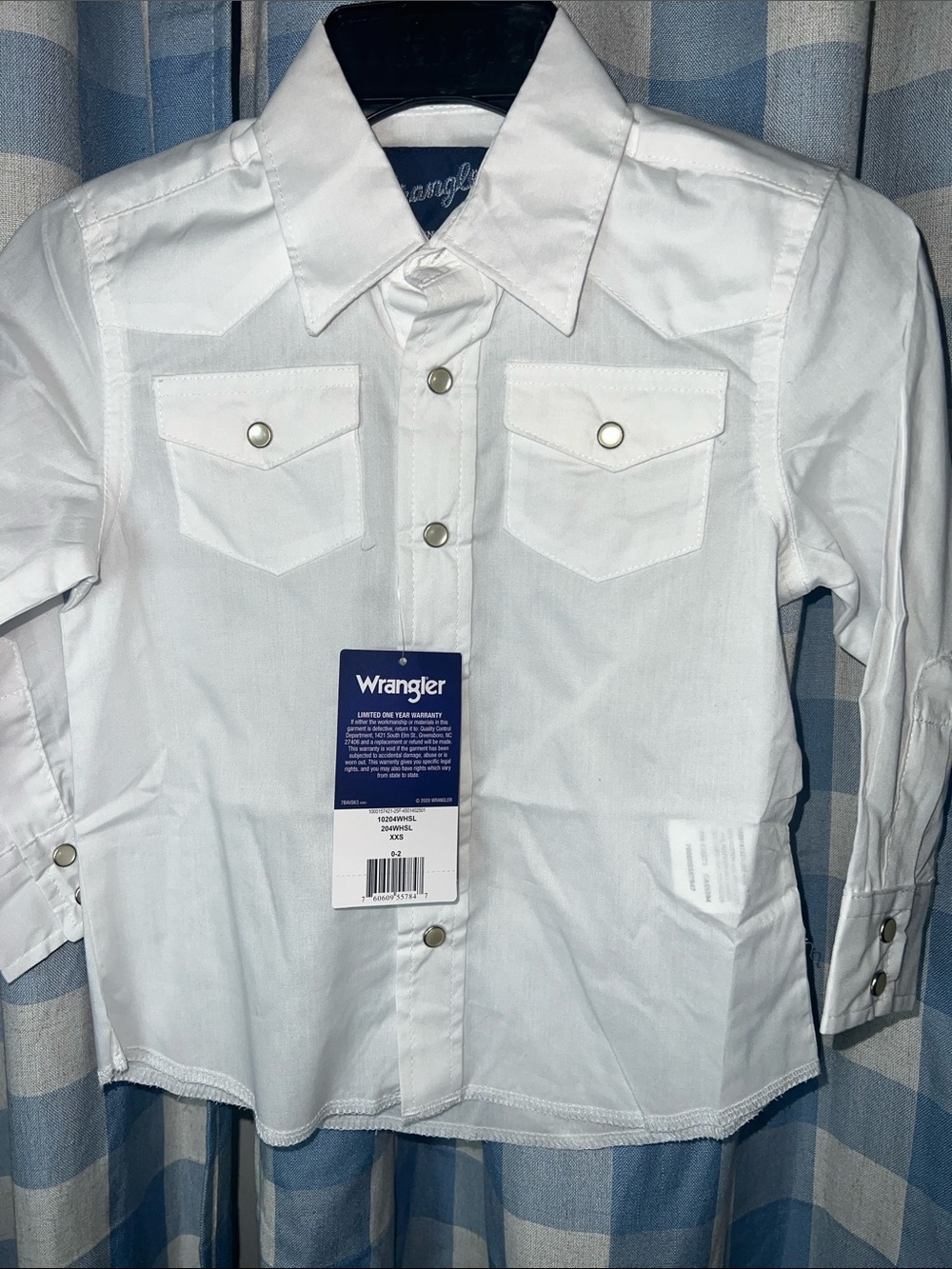 Wrangler White Western Snap-Front Shirt